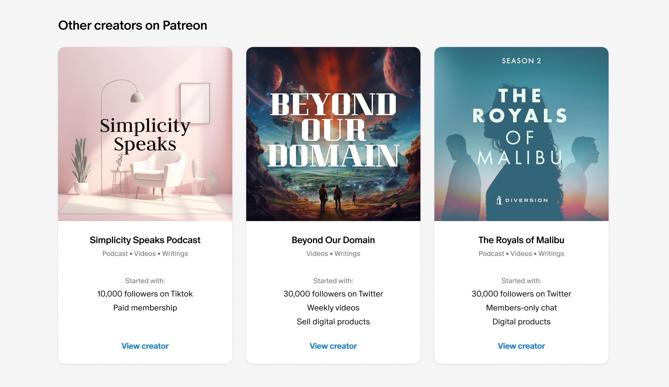 Creator onboarding templates